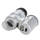 Lupa mini microscopio led de bolso portatil de mao aumento 45x para selos, dinheiro e estetica com c - Faça resolva