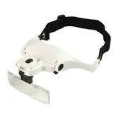 Lupa Oculos de Cabeca Ajuste 2 leds 5 lentes de Ampliacao Viseira Leitura - Black bull
