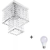 Lustre De Cristal Acrilico Marrycrilic com Lâmpada 3000K (Branco Quente) - Marryluz