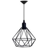 Lustre Pendente Aramado Diamante Preto - Decora