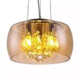 Lustre Pendente Cristal e Vidro 28Cm Ambar - Startec