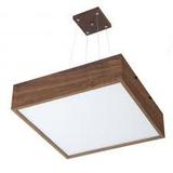 Lustre Pendente Madeira Quadrado 30cm - Lustres bonnadri