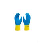 Luva de látex Supermix tamanho 9 CA 33333 amarela e azul Super Safety