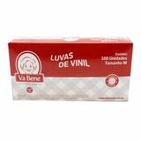Luva de vinil com po tamanho m 1403 / 100un / vabene