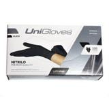 Luva Descartavel Nitrilica Preta Lanches Churrasco 100 Und - Unigloves