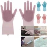 Luva Magica Par Escova de Limpeza Silicone Lava Loucas Banho Caes Resistente (BSL-LIMP-4) - Ab midia