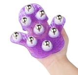 LUVA MASSAGEADORA DE SILICONE COM 9 ESFERAS QUE GIRA 360º - Fwb