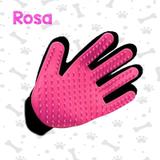 Luva Massageadora Silicone Tira Pelos PET - Rosa Esquerda - Truetouch