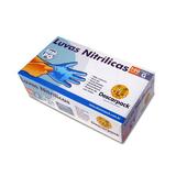 Luva Nitrílica Descartável Azul Sem Pó Caixa com 100 unidades Descarpack Tamanho G