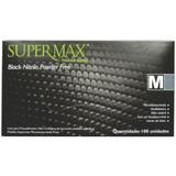 Luva Nitrílica Preta Sem Pó Tam.M - C/100Unidades - Supermax
