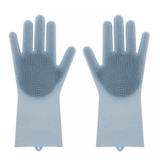 Luva Par Magica Escova de Limpeza Silicone Lava Loucas Banho Caes Resistente (BSL-LIMP-4) - Ideal