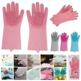 Luva Par Magica Escova Limpeza Silicone Lavar Louça Prato - Luva silicone