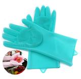 Luvas esponja lava louças de silicone - 2 unidades - Fu xing