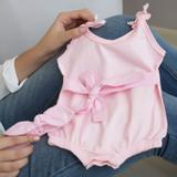 Macacão Infantil Rosa Bebê 02 Peças Com Faixa P ao 03 Anos - Nena variedades