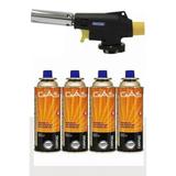 Maçarico Culinário Ma-0055 Preto Multiuso Ferimte + 4 Gás Nautika - Ferimte-nautika