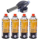 Maçarico Portátil C/ Regulagem Gourmet Culinário + 4 Gás - Western / nautika