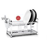 Mak-Inox Escorredor Inox 20 Pratos Montado Com Porta Talheres