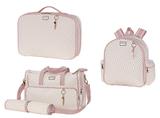 Mala Bolsa E Mochila Maternidade Geometric Rosa - Batistela Baby