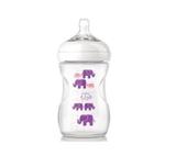 Mamadeira Avent Pétala 260ml transparente 628/17 - Elefantes lilás - Philips avent