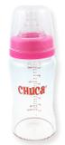 Mamadeira de Vidro 220ml com Bico de Silicone Chuca Baby - Rosa
