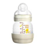 Mamadeira First Bottle Anti-Cólica e Auto-Esterilizável 130ml Bege Neutral - MAM