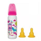 Mamadeira Lillo Divertida Rosa 240ml + 2 Bicos Latex
