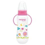 Mamadeira Neopan Decorada - Com Alça, 6+Meses, 250mL, Rosa - Neopan artigos infantis ltda