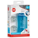 Mamadeira Nuk 300ml + 2 Bicos Silicone AZUL