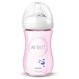 Mamadeira Pétala 260ml - Rosa com Flores - Philips Avent