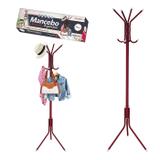 Mancebo Cabideiro de Ferro para Roupas 8 Ganchos Vermelho - Art home