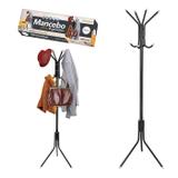 Mancebo Cabideiro De Ferro Roupas Arara De Bolsa 8 Ganchos - ( Preto ) - Art house