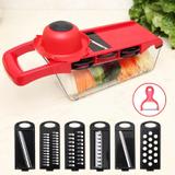 Mandoline Slicer 6 em 1 Nicer Ralador Fatiador Cortador De Legumes Aço Inoxidável - Rpc
