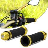 Manopla Guidão Esportiva Antiderrapante Moto Universal Tipo Rizoma Dourado Com Peso de Guidão Par - St