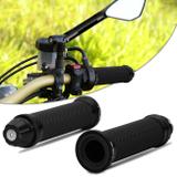 Manopla Guidão Esportiva Antiderrapante Moto Universal Tipo Rizoma Preto Com Peso de Guidão Par - St
