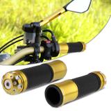 Manopla Guidão Esportiva Antiderrapante Moto Universal Tipo Rizoma Saturno Dourado Par - St