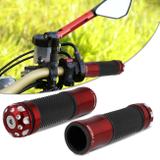Manopla Guidão Esportiva Antiderrapante Moto Universal Tipo Rizoma Saturno Vermelho Par - St