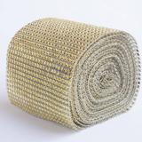 Manta Strass Acrílico - Dourado - 10cm x 1 Metro - Tok bijouxs