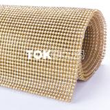 Manta Strass SS10 - Ouro Crystal 10cm X 45cm - Tok bijouxs
