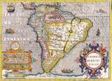 Mapa América do Sul Antigo 1630 - Tela 50x68 Para Quadro - Santhatela