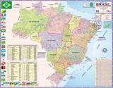 Mapa Brasil Politico Regional Rodoviário 120 X 90cm Gigante - Multimapas
