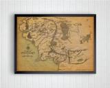Mapa da terra média - senhor dos anéis e o hobbit - Mundo minimalista