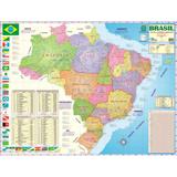 Mapa do Brasil Político, Estatísitco e Rodoviário 120 x 90 cm Dobrado - Multimapas