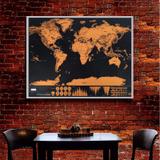 Mapa Mundi De Raspar Grande 82x59 Scratch Deluxe Raspadinha - Bola azul