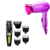 Maquina cortar cabelo Aparador barba Mondial BG-04 6 em 1 e Secador de cabelo Fashion pink Mondial bivolt