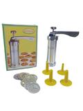 Máquina de biscoito manual alumínio c/ 20 moldes/ 04 bicos - Bazar wu