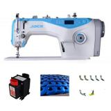 Maquina de Costura Reta Eletronica Jack A4 + KIT DE CALCADORES + BOBINAS EXTRAS + AGULHAS