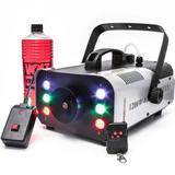 Máquina Fumaça 1200w Led RGB Controle Remoto 110v + Líquido - Luatek