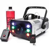 Máquina Fumaça 1200w Turbo Iluminação Led RGB 220v + Líquido - Luatek
