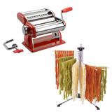 Maquina Manual para Macarrão Brinox Verona Vermelho com Varal para Massa 16 Varetas