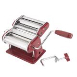 Máquina para fazer macarrão manual caseira preparar 3 tipos de massas vermelha luxo cilindro hauskra - Western